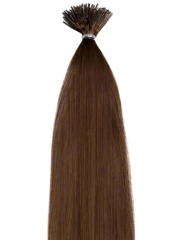 Dark brown I-Tip extensions