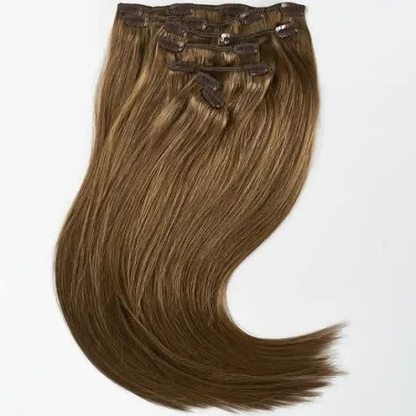 Chestnut brown Clip-in extensions Extensions Made from 100% Real Human Hair - Natural, Luxurious Finish