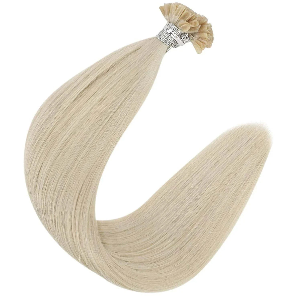 Platinum ash blond U-tip kreatin extensions Extensions Made from 100% Real Human Hair - Natural, Luxurious Finish