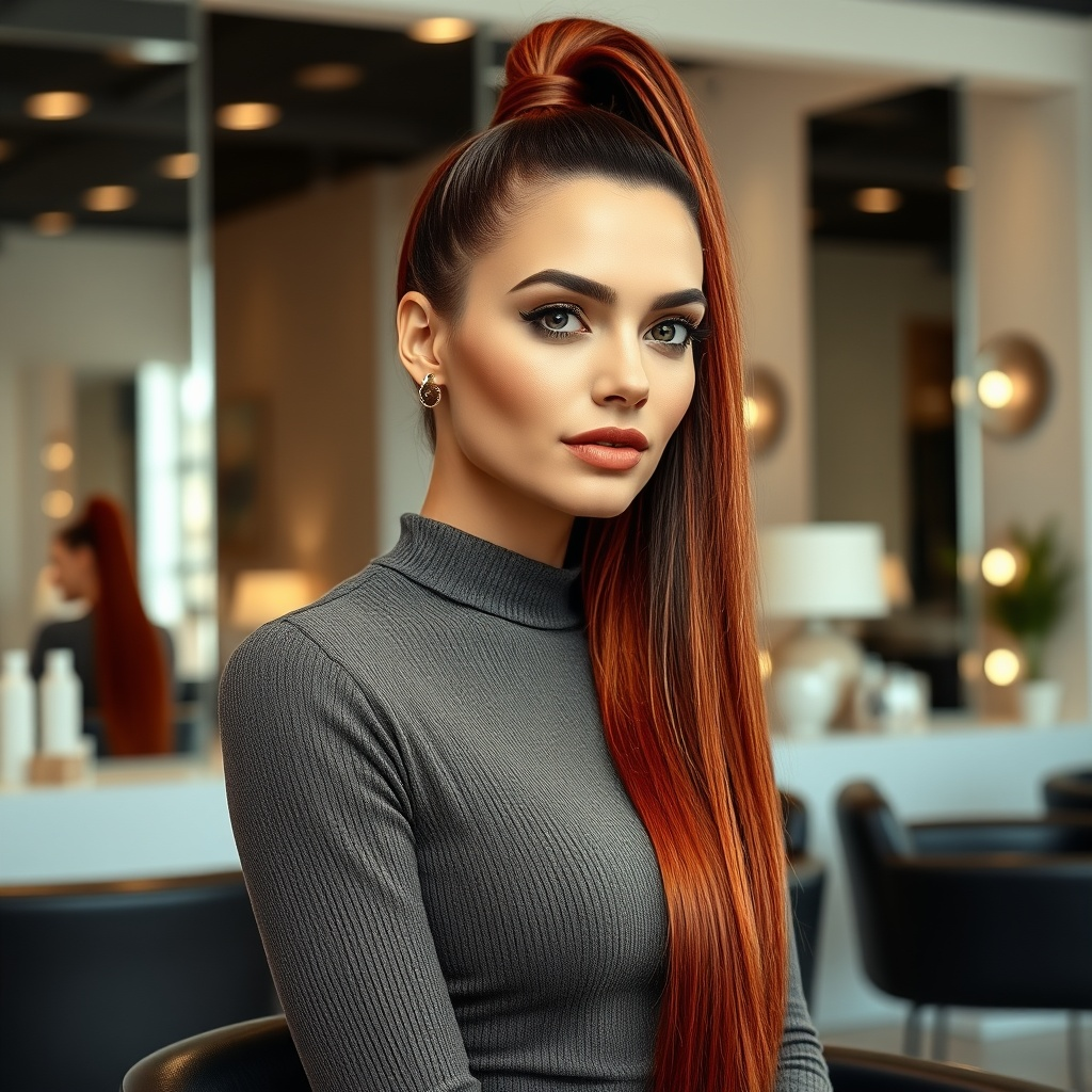Red ponytail extensions 
