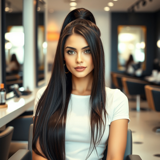 Dark brown ponytail extensions