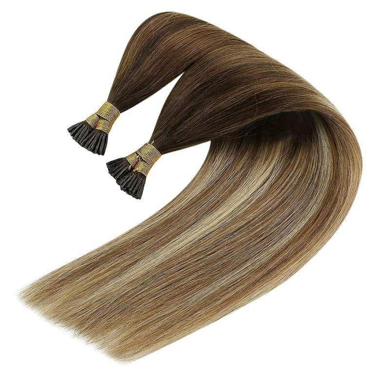 Mix brown I-Tip extensionsExtensions Made from 100% Real Human Hair - Natural, Luxurious Finish