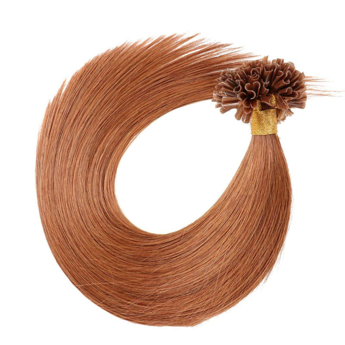 Light blond strawberry U-Tip extensions
